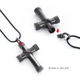 thumbnail image 3 of Rope Winding Cross Cremation Ashes Urn Pendant Necklace Memorial Keepsake Jewelry Lord’s Prayer Cross Ashes Necklaces, 3 of 6