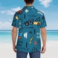 thumbnail image 6 of Xecao Construction Trucks print Hawaiian shirt - a stylish short-sleeve button-down for men, perfect for casual beach and tropical outings., 6 of 9