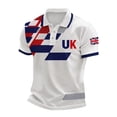 thumbnail image 2 of England 2026 Soccer Cup Fan Polo for Men, Short Sleeve Button Collar Jersey with Gold Rose & Union Jack Graphic, Breathable Athletic Top, 1 PC Red M, 2 of 4