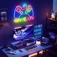 thumbnail image 2 of HIBIBUD Neon Sign for Game Room Decor,Game on Neon Led Sign for Gamer Wall Decor,Gaming Neon Light Sign for Teen Bedroom Decor,Gamer Gifts for Boys,Teen,Men,Kids(Game On-01), 2 of 7