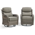 thumbnail image 6 of POCASSY Outdoor Swivel Rocker Patio Swivel Chairs Set of 2, 6-Inch Thick Seat Cushions Outdoor Wicker Swivel Glider Rocking Chairs with High Back for Porch Deck - Gray, 6 of 11