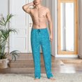 thumbnail image 2 of Kdxio Blue Glitter Pattern Men's Pajama Pants, Elastic Waist with Drawstring and Pockets, Comfortable Loungewear-Large, 2 of 6