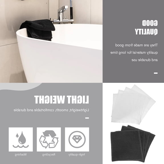 LITINKIMI Black and White Cotton Blend Dishwashing Cloths Kitchen Cleaning Rags