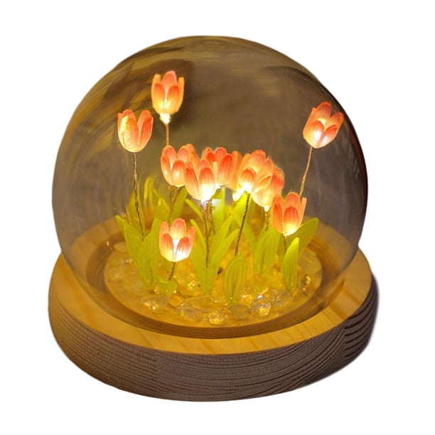 Light DIY Material de luz nocturna, flores decorativas iluminadas Suministros de iluminación Lámpara de noche Lámparas de mesa para dormitorio, 10 flores Yinane Luz de noche