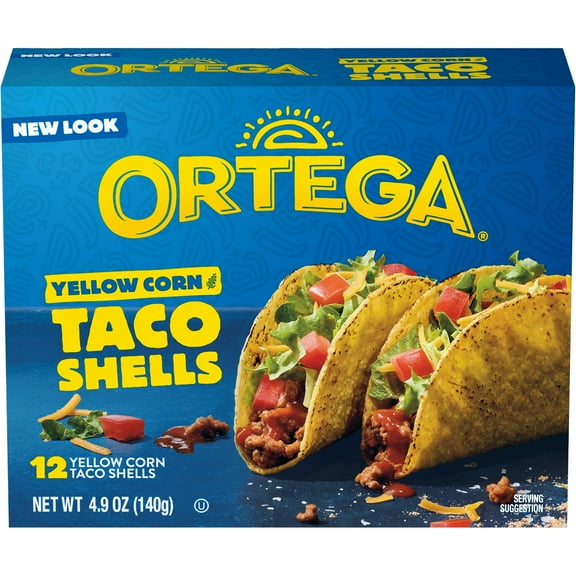 Ortega Yellow Corn Taco Shells, Kosher, Gluten Free, 12 Count, 4.9 oz