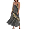 thumbnail image 4 of WTOBBY Women's Summer Dress Casual Loose Long Beach Vacation Dresses Sleeveless with Pockets, Geometric Print for Modern Style,Black L, 4 of 5