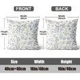 thumbnail image 4 of Spring Pillow Covers 16x16 inch Set of 2, Soft Pillowcases Flowers Leaves Pattern Decorative Sofa Living Room Bed Square Pillow Case Cushion Cover-Black Gray, 4 of 6