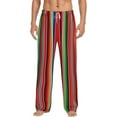 thumbnail image 2 of Goofa Mexican Serape Blanket Stripes Printed Soft Pajama Pants for Men, Wide Leg Comfy Casual Lounge Yoga Pants-Small, 2 of 9