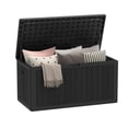 thumbnail image 5 of Dextrus 90 Gallon Double-Wall Resin Deck Box, Black Waterproof Weather Resistant Outdoor Storage Box, Lockable Container with 450lbs Heavy-Duty Seating for Patio, Garden Tools & Outdoor Essentials, 5 of 10