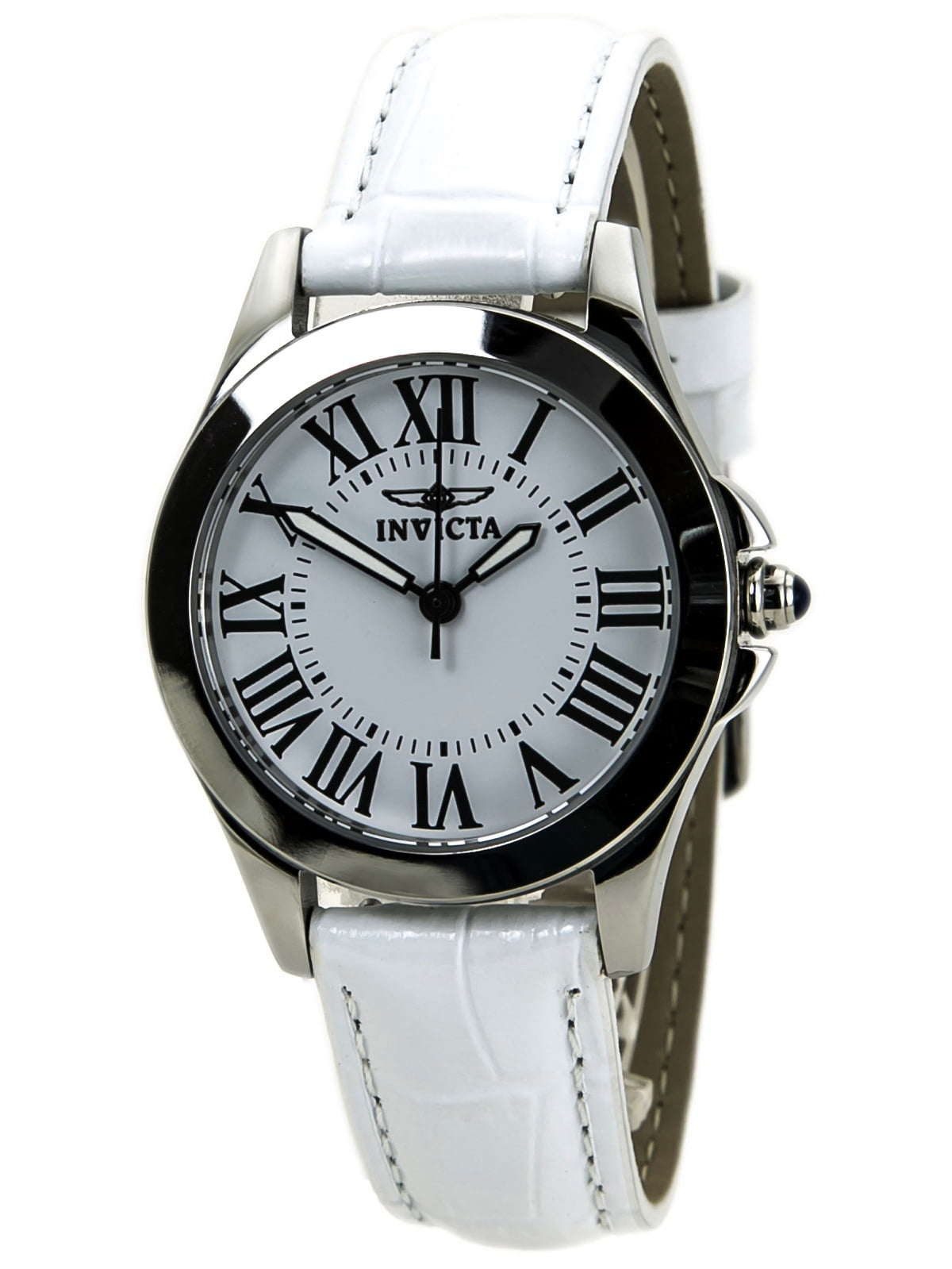 15935 Women's Angel White Dial Interchangeable White Leather Strap