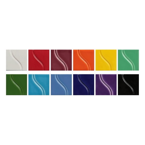 Gloss Glazes for School and Arts and Use, Assorted Colors, 4 Ounce Jars, Set of 12