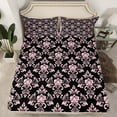 thumbnail image 2 of jejeloiu Gothic Damask Floral Twin Sheet Sets,Bohemian Exotic Style Twin Fitted Sheet,Pink Victorian Baroque Flower Flat Sheet For Adult,Ultra Soft Home Decor,3 Pieces, 2 of 7