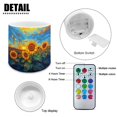 thumbnail image 6 of Kuiaobaty Waterproof Flameless LED Battery Votive Candles with Remote for Wedding Beach Party Decor 4 Packs Pillar Fake Candles with Colored Light Sunset Glow Sunflower Leaf Pattern, 6 of 7