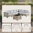 thumbnail image 3 of Vcatnet 11 Pieces Patio Furniture Sets with 54" Fire Pit Table, Outdoor Wicker Rattan Sectional Sofa, All Weather Conversation Set with Swivel Glider Chairs and Coffee Table, Gray, 3 of 10