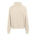 thumbnail image 6 of larppty Womens Sweatshirts Half Zip Cropped Pullover Fleece Quarter Zipper Hoodies 2032 Fall Fashion Outfits Clothes (Beige, XL), 6 of 6