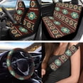 thumbnail image 2 of Jeiento Southwest Aztec 12 Pieces Car Seat Cover Set with Auto Steering Wheel Cover Seat Belt Strap Pad Cup Holder Trash Bag Air Vent Storage Pocket Keychain Red, 2 of 7