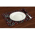 thumbnail image 3 of Ambesonne Burgundy Place Mats Set of 4, Snow Like Polka Dots, Standard Size, Pale Grey Burgundy, 3 of 5