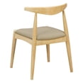 thumbnail image 4 of Set of 2, Rubberwood Dining Chairs with Faux Leather, Ergonomic Backrest & Faux Leather Upholstery, Light Grey+Natural, 4 of 11