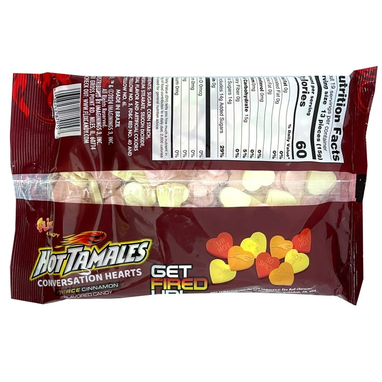 Valentine's Hot Tamales Cinnamon Flavored Conversation Hearts