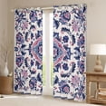 thumbnail image 2 of Feelyou Hippie Western Damask Curtains Pack of 2 (42x84 Each) for Women, Blue Pink Bohemian Curtains Blackout, Tribal Flower Bedroom Curtains, Blackout Curtains Room Decor, 2 of 6
