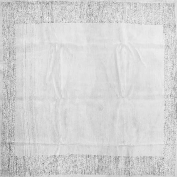 Ahgly Company Indoor Square Solid Gray Modern Area Rugs, 7' Square