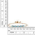 thumbnail image 2 of Gem Stone King 2.74 Ct Round Blue Apatite Blue Diamond 18K Rose Gold Plated Silver Tennis Bracelet for Women, 2 of 3