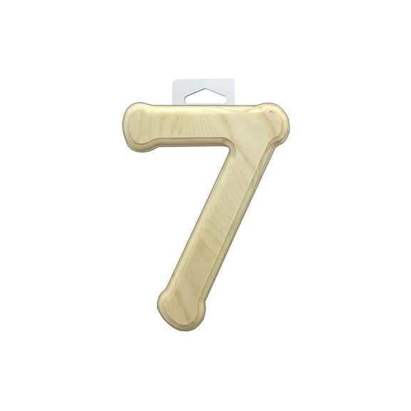 Multicraft Wood Number Bevel Cut 6" Natural 7
