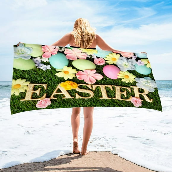 Toalla de Playa de Microfibra, Súper Colorida, Resistente a La Arena, Multiusos, para Viajes, Piscina, 76 X 152 Cm