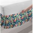 thumbnail image 2 of Floral Bed Skirt, Hibiscus Flower and Leaves Tropical Summer Flair Bouquet Arrangement Illustration, Elastic Bedskirt Dust Ruffle Wrap Around for Bedding Decor, 4 Sizes, Multicolor, by Ambesonne, 2 of 2