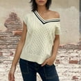 thumbnail image 3 of GigrtiJin Women's Cable Knitted Sweater Vest Sleeveless V Neck Pullover Tops Trendy Comfy Casual Sweaters, 3 of 3