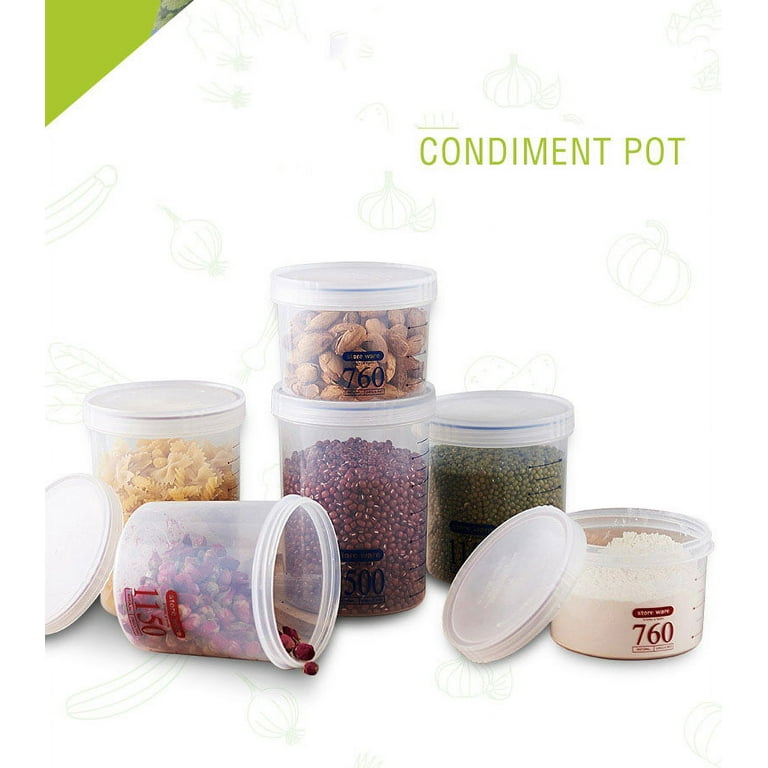 JMH 3 Pcs Air-Tight Storage Containers- Pantry Durable Seal Pot - Cereal  Storage Containers - BPA Free - Clear Containers (760ml, 1150ml, 1500ml) 