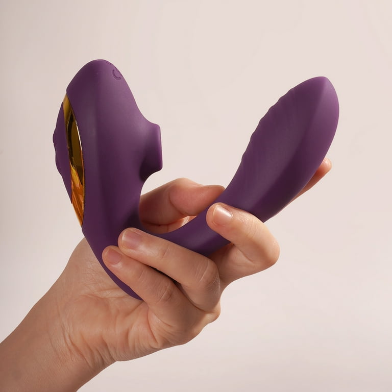 Dynamic Pulse Sucking Vibrator Massager, Soft Touch Silicone Sex Toys, 10  Vibration Settings, Waterproof, Purple