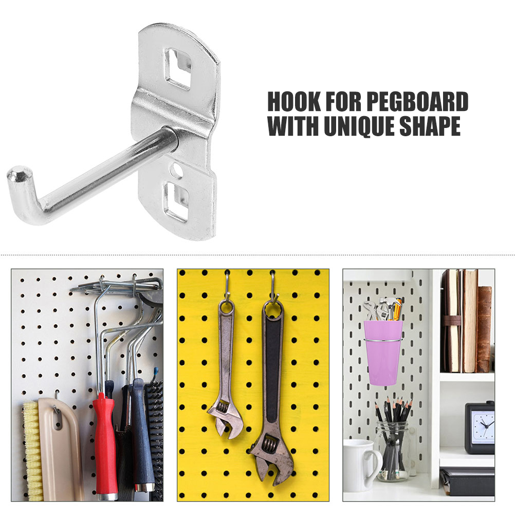 OUNONA 36 pcs  Pegboard Wall Hooks, Panel Display Hooks Heavy Duty Metal Displays Hooks Retail Hanging Hooks Wall Panel Hooks   for Shop Organization Garage Storage