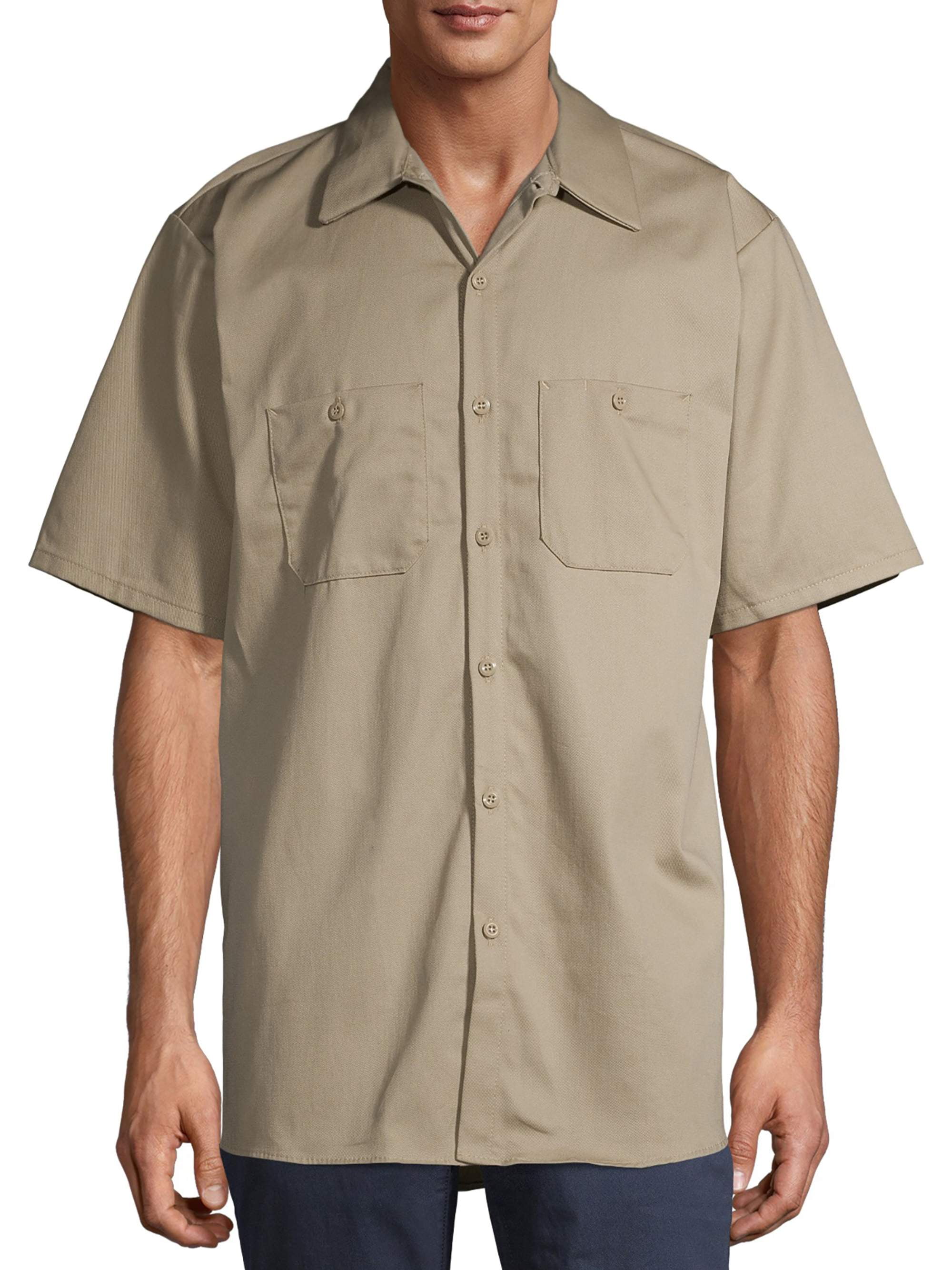 Red Kap Men's Short Sleeve Utility Uniform Work Shirt Khaki 