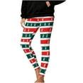 thumbnail image 2 of Wowcloth Woman's Leggings, Christmas Striped Print & Stretchy, Fitness Running Elastic Pants for Workout and Casual, 2 of 9