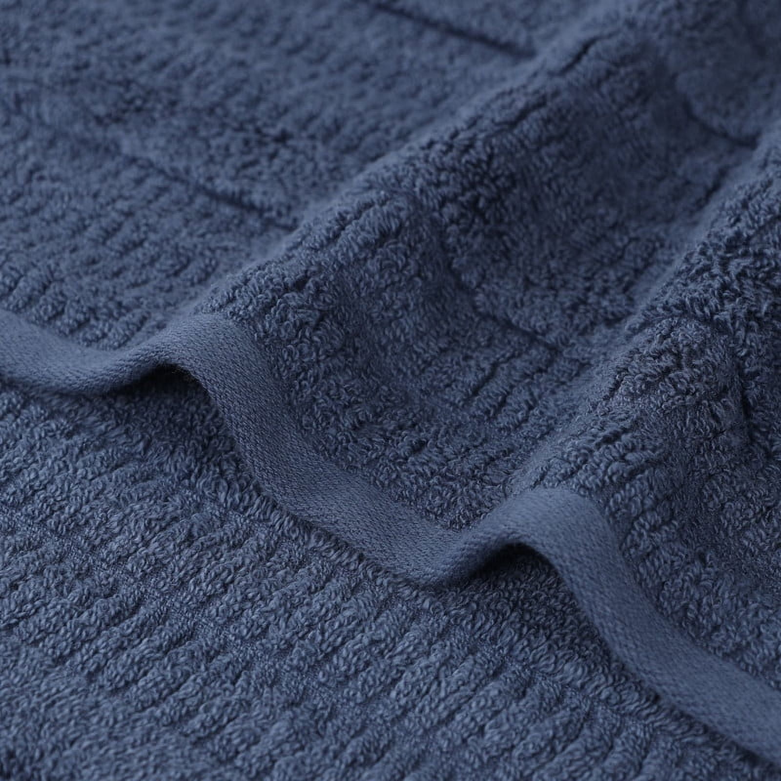 Superior Mika Smart Twist Cotton Medium Weight Bath Sheets, Set of 2, Quick Dry Towels, Navy Blue