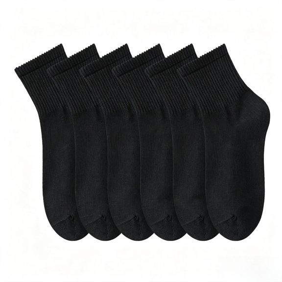 DOVACKA Women's 6-Pack Pure Cotton Mini Crew Socks, Moisture Wicking Seamless Toe Anti-Pilling for Athletic & Casual