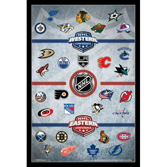 NHL&reg - Logos 14 Laminated & Framed Poster Print (22 x 34)