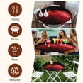 thumbnail image 7 of Red Fruit Round Tablecloth, Fitted Table Cover with Elastic for 55"-60" Round Tables, Modern Minimalist Decor Black Background Table Cloth Outdoor Indoor Dinning Party Waterproof Tablecloths, 7 of 7