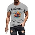 thumbnail image 3 of Tops para hombre, blusas y camisas de manga corta con cuello redondo para hombre, jersey informal con cuello redondo estampado para hombre, pantalones cortos deportivos para fitness, blusa de poliéste, 3 of 5