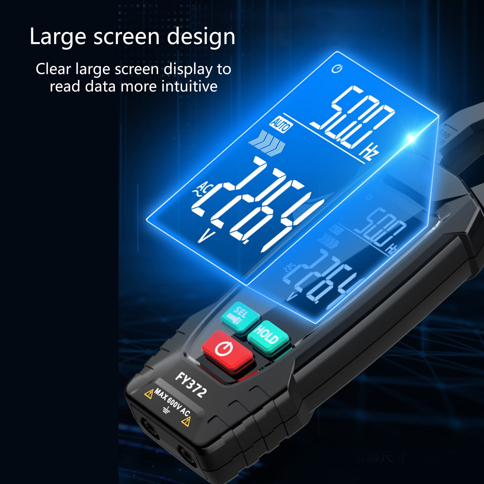 BIBABLYKE Portable Digital Clamp Multimeter for Accurate Measurement of Current Voltages and Resistance for Electrical Testing
