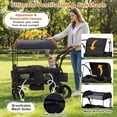 thumbnail image 6 of Infans Foldable Wagon Stroller for 2 Kids, Double Seater Toddler Stroller w/ Canopy, 6 of 7
