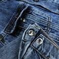 thumbnail image 4 of KIDSCOOL SPACE Boys Denim Jacket,Little Big Kids Simple Design Hooded Jean Coat,Mid Blue,12-13 Years, 4 of 5