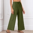thumbnail image 5 of Palazzo Pants for Women 2026 Spring Elastic Waist Wide Straight Leg Loose Flowy Casual Work Pants Slacks with Pockets, 5 of 8