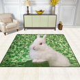 thumbnail image 3 of Dreamtimes Lightweight Soft Area Rugs, 80 x 58 inch（6'8" x 4'10"） St Patricks Day with White Bunny Floor Mat for Kids Playing Room Hardwood Floor Living Room Nursery Rugs, 3 of 6