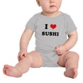 thumbnail image 2 of I Heart Sushi Love Food Funny Cute Baby One-pieces (Gray, 0-3 Months), 2 of 5