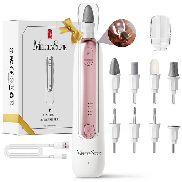 Kit de manicura y pedicura MelodySusie PC760G, taladro eléctrico para uñas