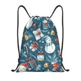 thumbnail image 1 of Xecao Christmas Snowman Gift Pattern Sports Drawstring Backpack - String Swim Gym Bag with Wet Proof Pocket for Women&Men-Small, 1 of 6