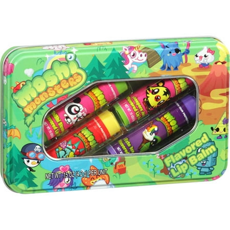 Moshi Monsters Flavored Lip Balm Rasberry, Strawberry, Ice Cream 4 Pack