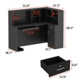 thumbnail image 3 of OXYLIFE Bureau d'Accueil en L avec Tiroir - Noir - 55,9 Pouces pour Bureau/salon, 3 of 5